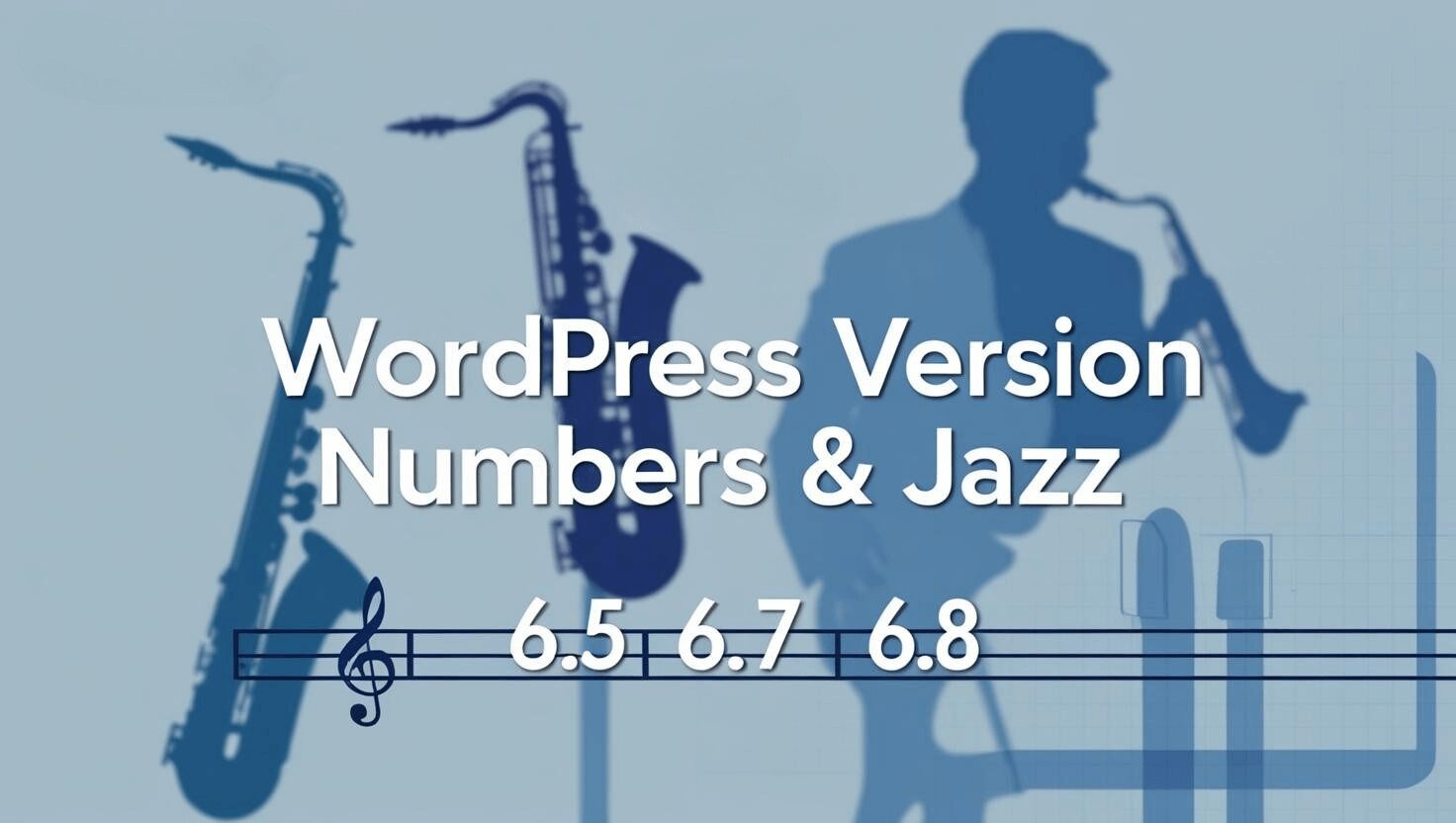 WordPressのバージョン番号とJAZZを表す抽象画